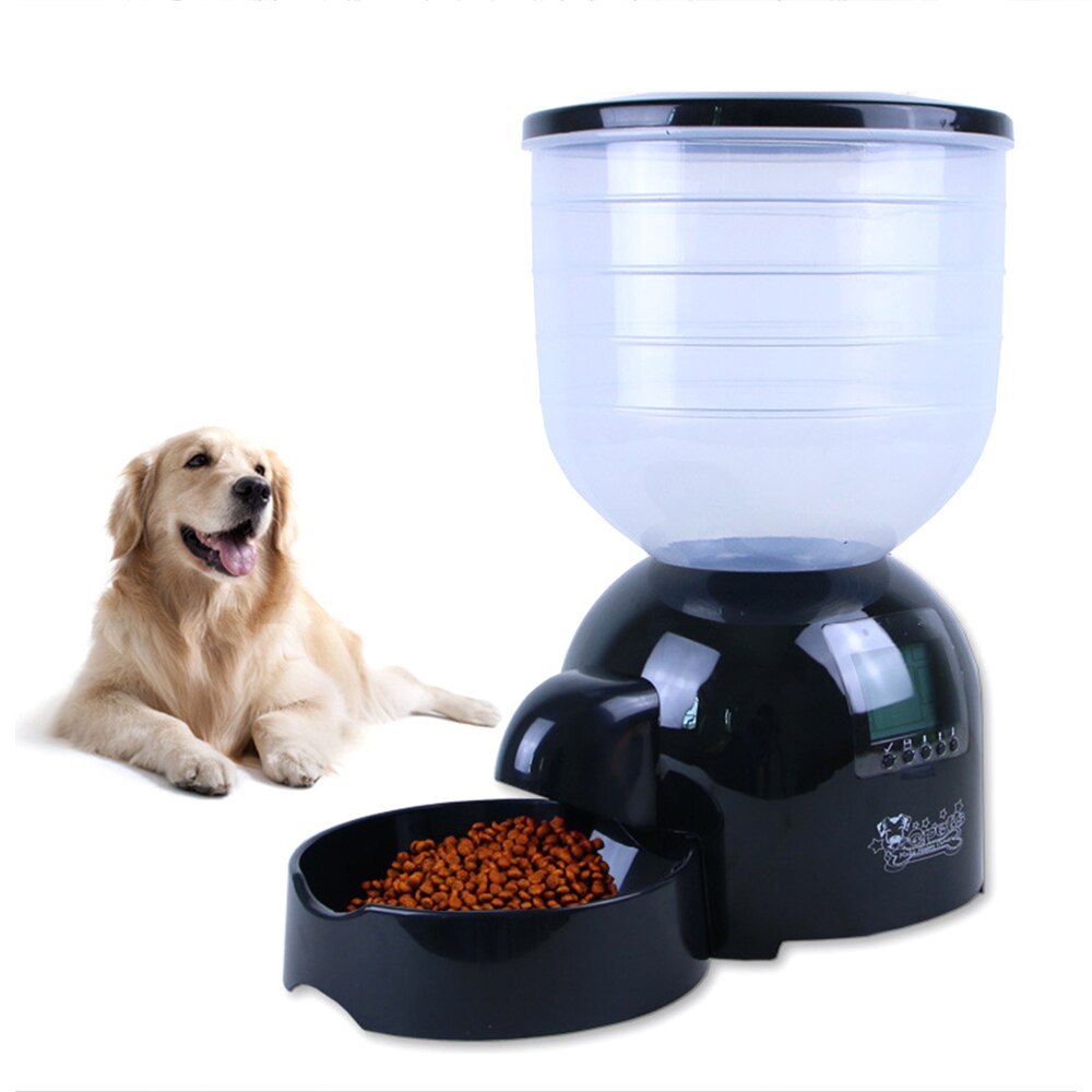 11L Automatic Pet Feeder with Voice Message Recording and LCD Screen Large Smart Dogs Cats Food Bowl Dispenser Black