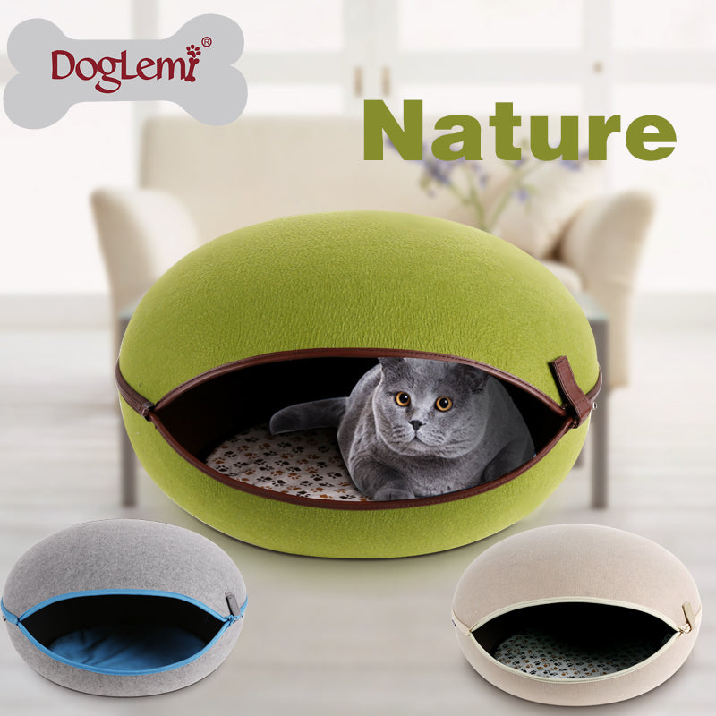 5pcs per lot Pet Dog Cat Bed House Nature Felt Dog Pet Kennel House Cat Cave 3 colors available