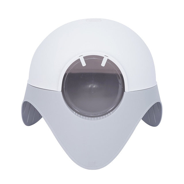 Original Cat Litter Box Cute Fully Enclosed Plastic Litter Box for Pet Cat Toilet Space Ship Space Capsule Shape Cat Litter Beds