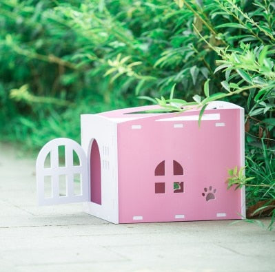 Cat Sleeping Bed with Door Window Cat Bed Cat House for Small Dogs Nest Four Seasons Villa Washable  Cat Beds Tents Kitten House