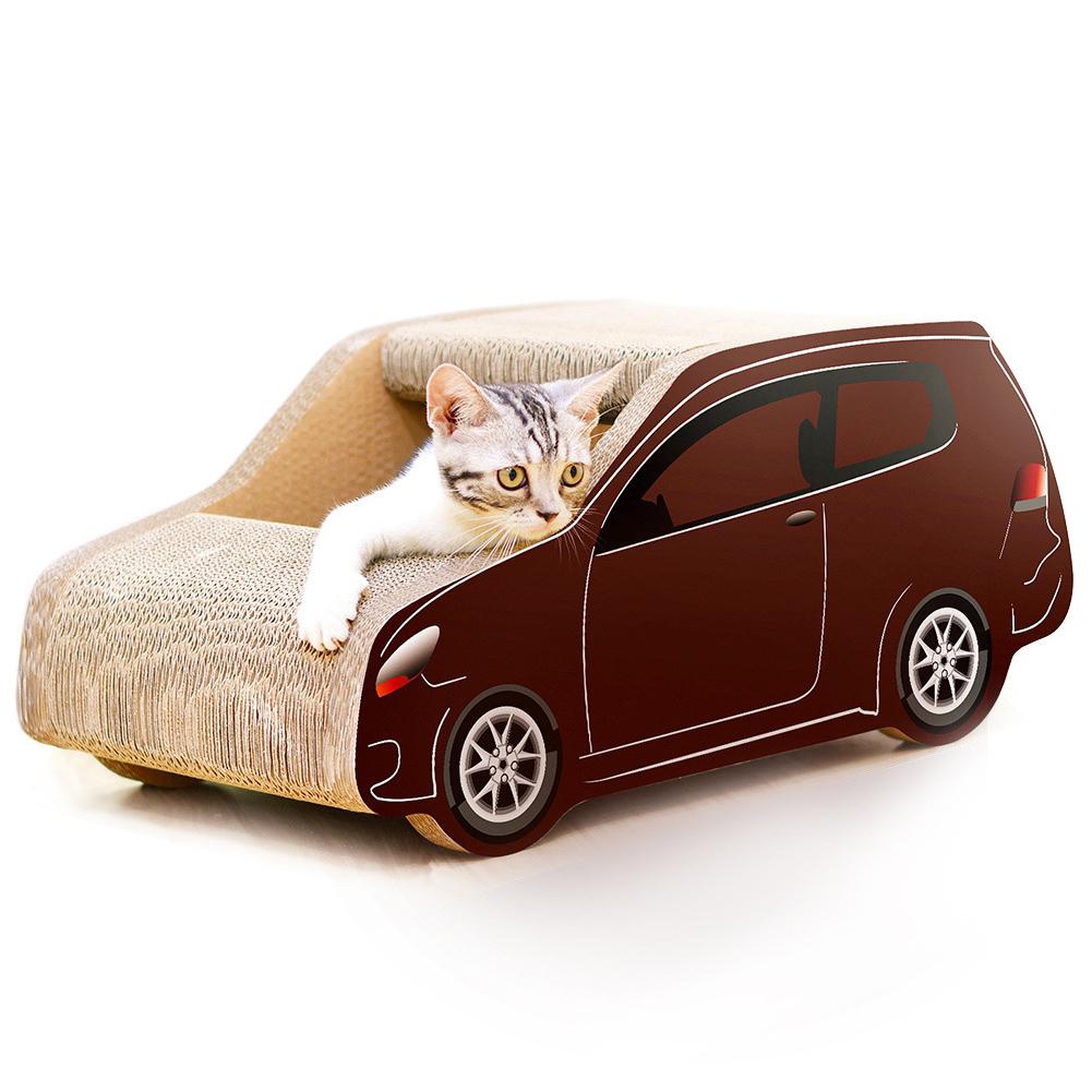 Cat Interactive Toy Car Shape Corrugated Paper Catnip Scratch Climbing Board Cat Teaser Toy Pet Supplies Pet Cat Nest Toy