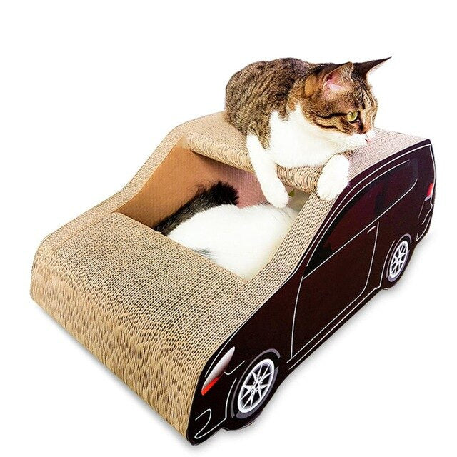 Cat Interactive Toy Car Shape Corrugated Paper Catnip Scratch Climbing Board Cat Teaser Toy Pet Supplies Pet Cat Nest Toy