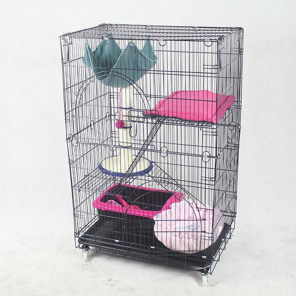 76*51*65cm Double Layer Cat Cage Portable Foldable Playpen Pet Dog Crate Room Puppy Exercise Kennel Cat Cage Pet Dogs Cats House