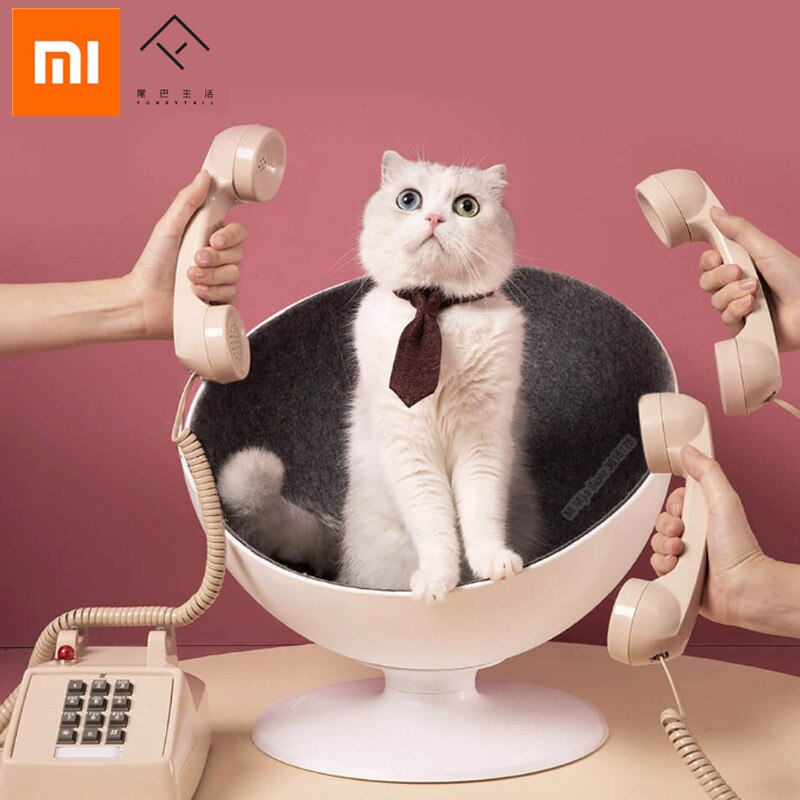 Xiaomi Cat Beds & Mat Pet House Cat Boss Rotational Interaction Cat House Sleeping Funny Pet Bed Fiber Material Cat Supplies