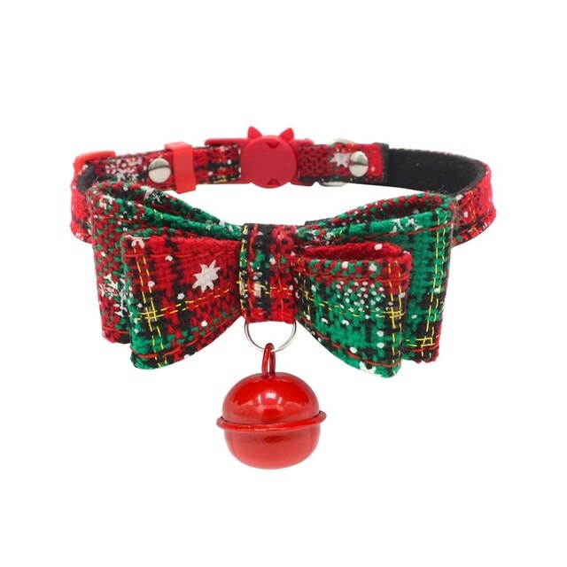 Christmas Snow Series Pet Dog Collar Harness Bowknot Collar Dog Cats Bells Cat Bow Tie Pet Festival Supplies Drop Shipping