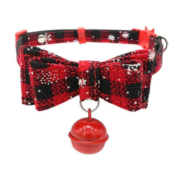 Christmas Snow Series Pet Dog Collar Harness Bowknot Collar Dog Cats Bells Cat Bow Tie Pet Festival Supplies Drop Shipping