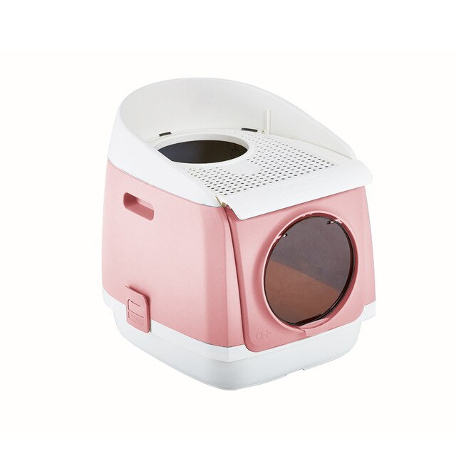 Fabric Cabin Cat Sand Pot Dual-door Fully-enclosed Cat Toilet Splash-proof Folding Cat Toilet Pet Mat Cat Litter Box