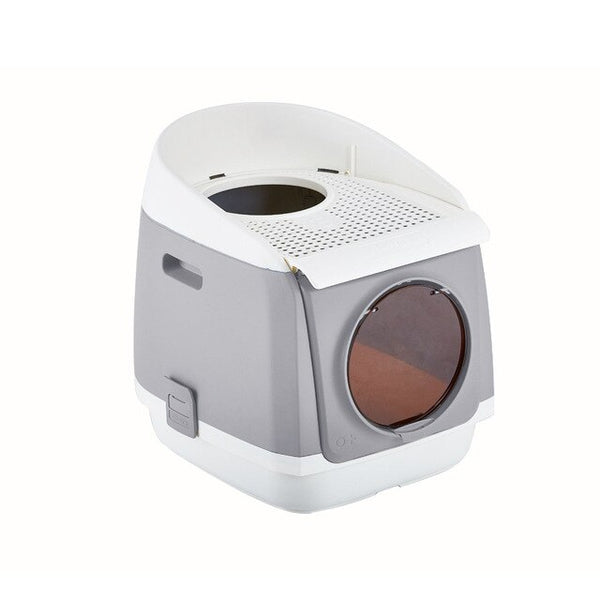 Fabric Cabin Cat Sand Pot Dual-door Fully-enclosed Cat Toilet Splash-proof Folding Cat Toilet Pet Mat Cat Litter Box