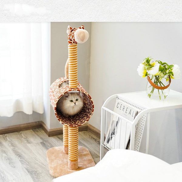 Cat Climbing Frame Cat Litter Four Seasons Universal Cat Scratch Board Climbing Cat Stand with Nest Giraffe Cat Toy Pet Supplies