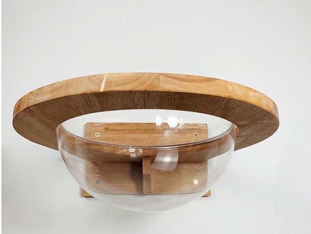Space Capsule Pet Litter Transparent Window Cat House Wooden Cat Tree Wall Hanging House Wooden Climbing Frame Kitten Bridge