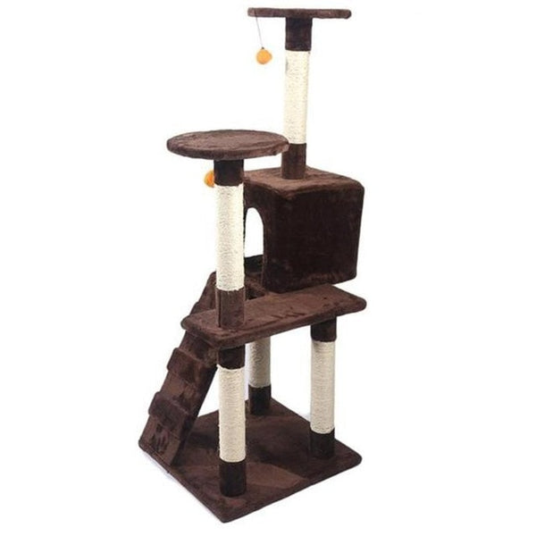 M9c 52" Sisal Cat Climbing Frame Cat Tree Cat Toy Can Protect Furniture From Scratches Caused By Cat Scratches Reduce Damage