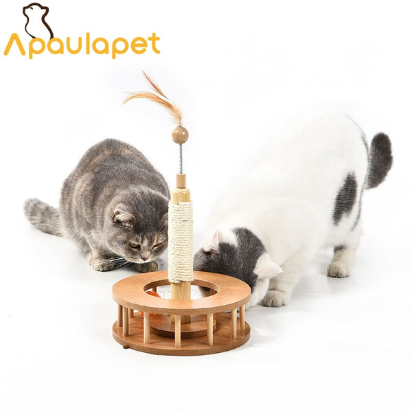 APAULAPET Cat Wood Toy Pet Supplier Sisal Cat Scratch Board Cat Climbing Frame Gripper Toy Pet Toy Pet Supplier