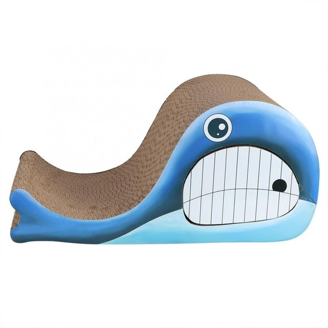 Pet Cat Corrugated Paper Whale Scratching Board Playing Grinding Claws Toy