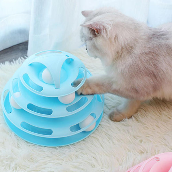 4 Layers Pet Turntable Interactive Toy for Kitten Cat
