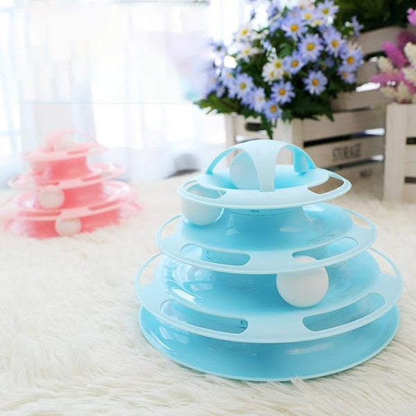 4 Layers Pet Turntable Interactive Toy for Kitten Cat