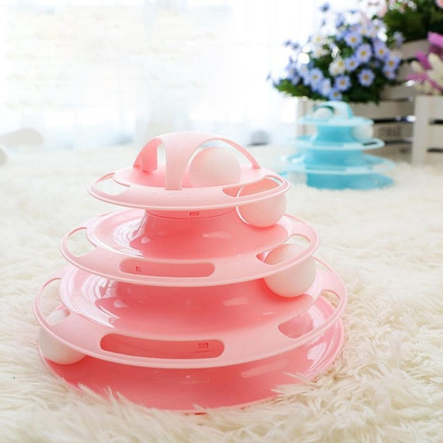 4 Layers Pet Turntable Interactive Toy for Kitten Cat