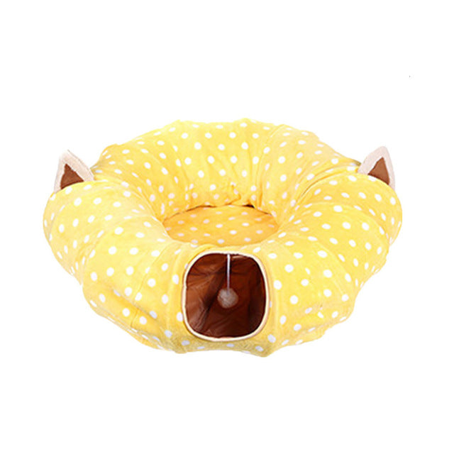 Cat play funny toy tunnel bulk pet tunnel small pet toys rabbit Christmas pet tunnel cat beds house and sleep with ball