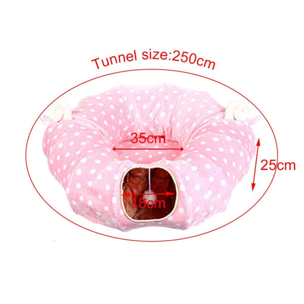 Cat play funny toy tunnel bulk pet tunnel small pet toys rabbit Christmas pet tunnel cat beds house and sleep with ball