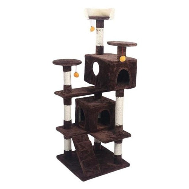 M9c 52" Sisal Cat Climbing Frame Cat Tree Cat Toy Cat Trees Are Easy To Install And Use Very Practical And Beautiful