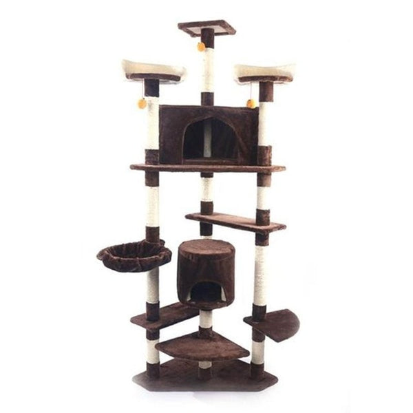 M9c 52" Sisal Cat Climbing Frame Cat Tree Cat Toy Brown Can Be Used As a Climbing Toy Or Bed For Cats Versatile And Practical