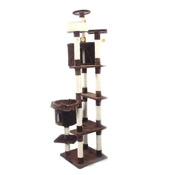 M9c 52" Sisal Cat Climbing Frame Cat Tree Cat Toy Brown Can Be Used As a Climbing Toy Or Bed For Cats Versatile And Practical
