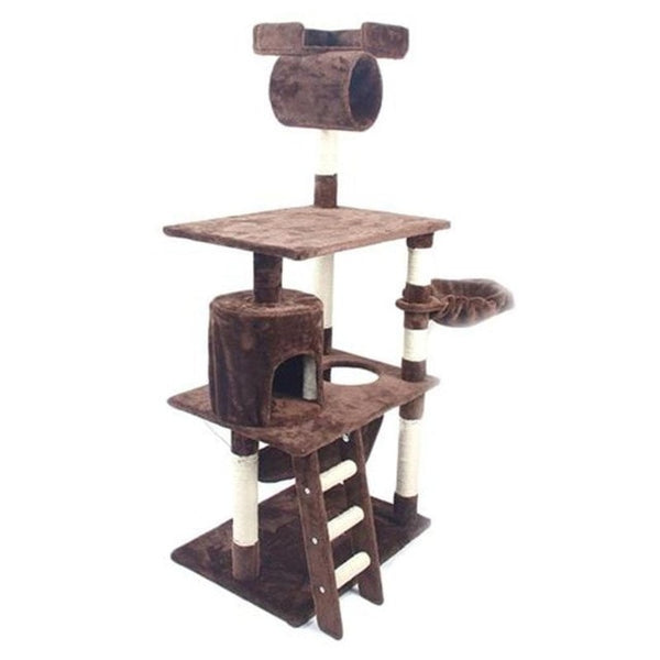 M9c 52" Sisal Cat Climbing Frame Cat Tree Cat Toy Brown Can Be Used As a Climbing Toy Or Bed For Cats Versatile And Practical