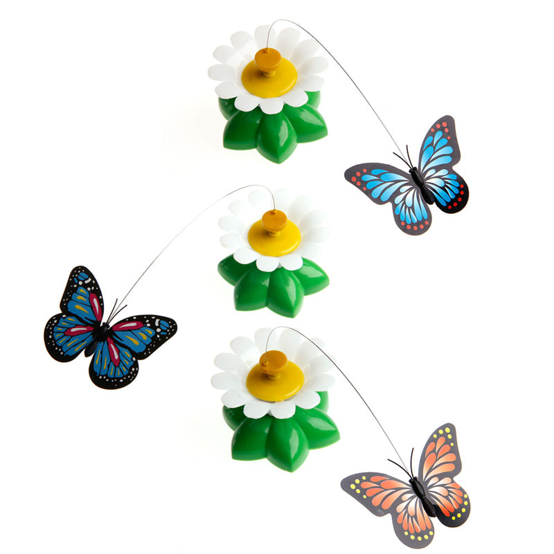 Electric Rotating Butterfly Cat Rod Funny Pet Cat Toys Kitten Play Toy