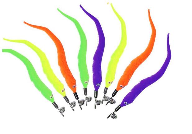 Colorful Pet Kitten Cat Toys Teaser Replacement Refill Plush With Bell Cat Playing Stick Pet Products Random Color