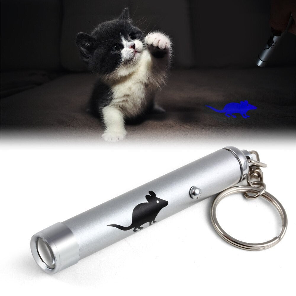 100 pcs New Arrive Creative and Funny Pet Cat Toys LED Laser Pointer light Pen With Bright Animation Mouse