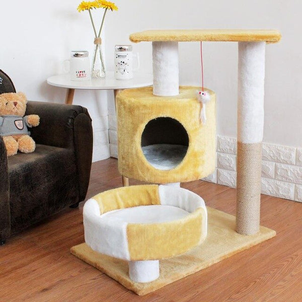 17% Cat Climbing Frame Solid Wood Cat Nest Jumping Platform Scratch Column Multi-layer Cat Toy Scratching Tree Cat Supplies