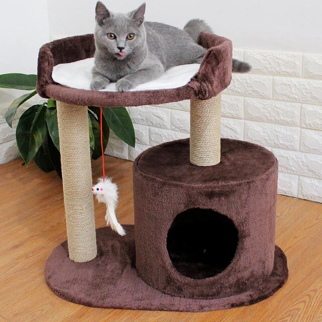 17% Cat Climbing Frame Solid Wood Cat Nest Jumping Platform Scratch Column Multi-layer Cat Toy Scratching Tree Cat Supplies