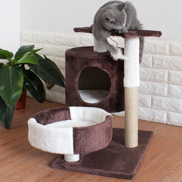 17% Cat Climbing Frame Solid Wood Cat Nest Jumping Platform Scratch Column Multi-layer Cat Toy Scratching Tree Cat Supplies
