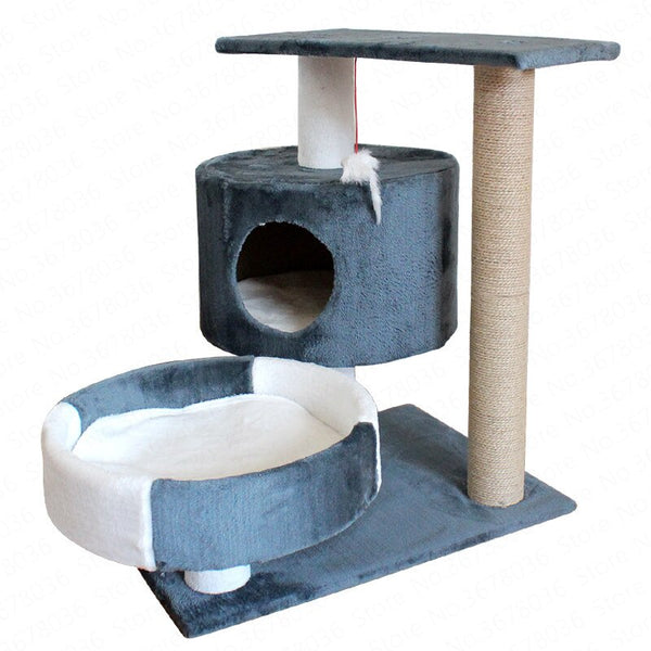 cat climbing frame cat litter tree solid wood one small cat frame scratch column multi-layer jumping cat toy
