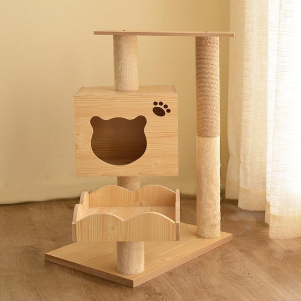 Large cat climbing frame cat nest tree grab column cat toy jumping platform multilayer wooden cat supplies