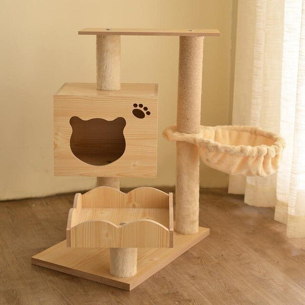 Large cat climbing frame cat nest tree grab column cat toy jumping platform multilayer wooden cat supplies