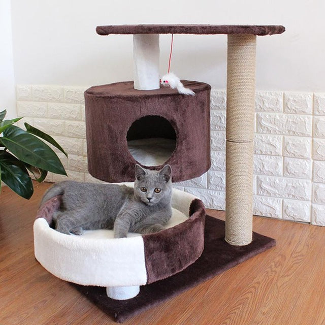 Cat Climbing Frame Cat Litter Tree Solid Wood Cat Frame Scratch Column Multi-layer Jumping Cat Toy Cat Cave Cat Kennel