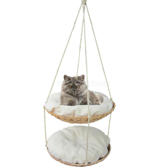 Rattan cat hammock litter cat coffee supplies cat furniture climbing frame jumping cat toy park