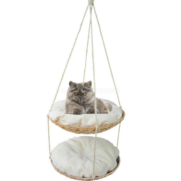 Rattan cat hammock litter cat coffee supplies cat furniture climbing frame jumping cat toy park