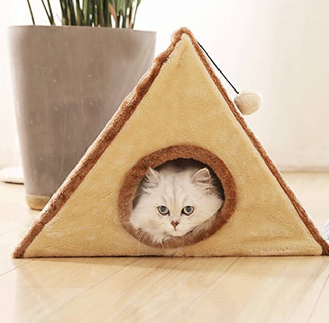 4pcs Cat Sleeping Bed Kitten House Multi-functional Funny Cat House Scratcher Toy With Ball Toy