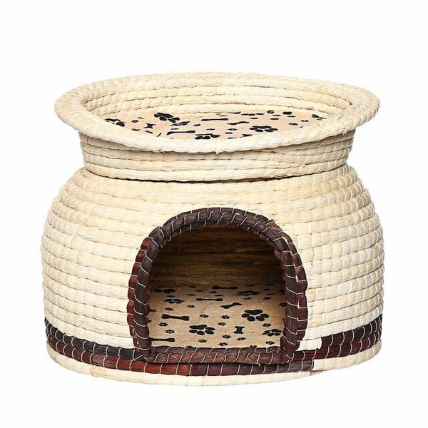 Dual-use Pet Dog Cat Soft Bed House Kennel Breathable 2 Layers Puppy Cushion Basket Cage Pet Supplies Cat Accessories 44x33cm