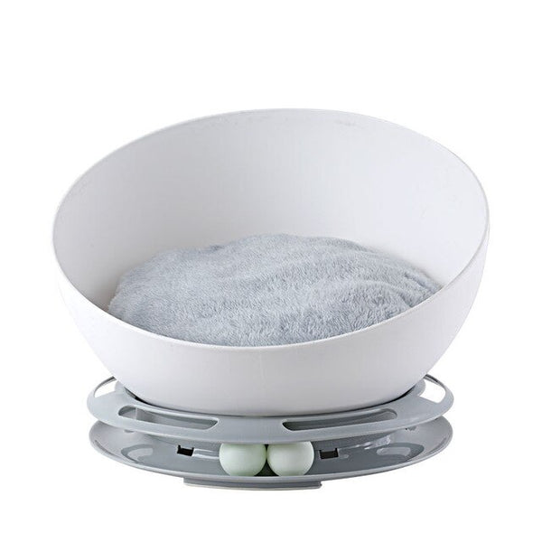 @HE Single-Layer Turntable Toy Semi-Circular Cat Litter Two-In-One Environmental Material Hemisphere Space Pet Cat Stool Nest
