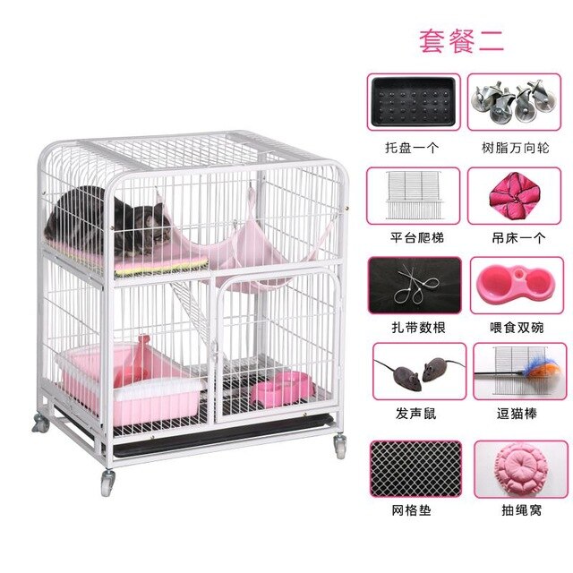 Cat cage villa multi-layer cat litter home indoor large cat small pet cat cage