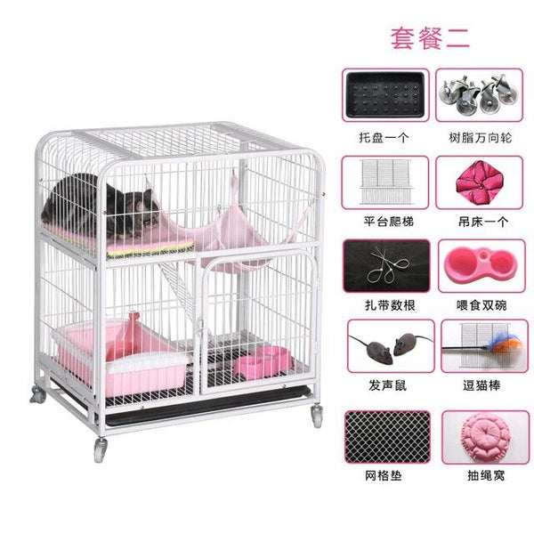 Cat cage villa multi-layer cat litter home indoor large cat small pet cat cage