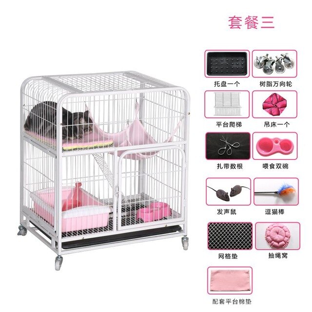 Cat cage villa multi-layer cat litter home indoor large cat small pet cat cage