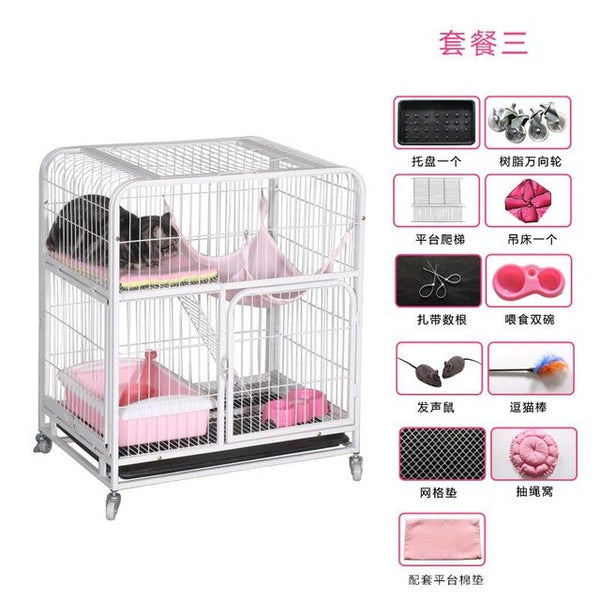 Cat cage villa multi-layer cat litter home indoor large cat small pet cat cage