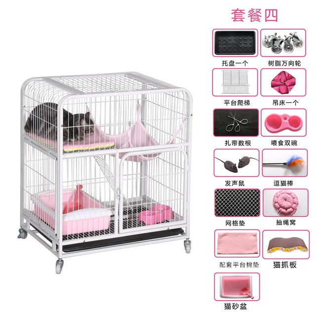 Cat cage villa multi-layer cat litter home indoor large cat small pet cat cage