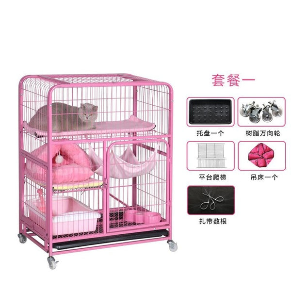 Cat cage villa multi-layer cat litter home indoor large cat small pet cat cage