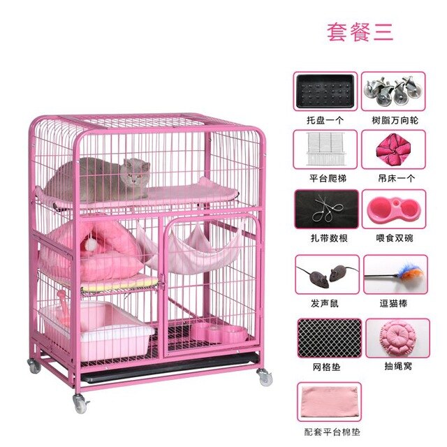 Cat cage villa multi-layer cat litter home indoor large cat small pet cat cage