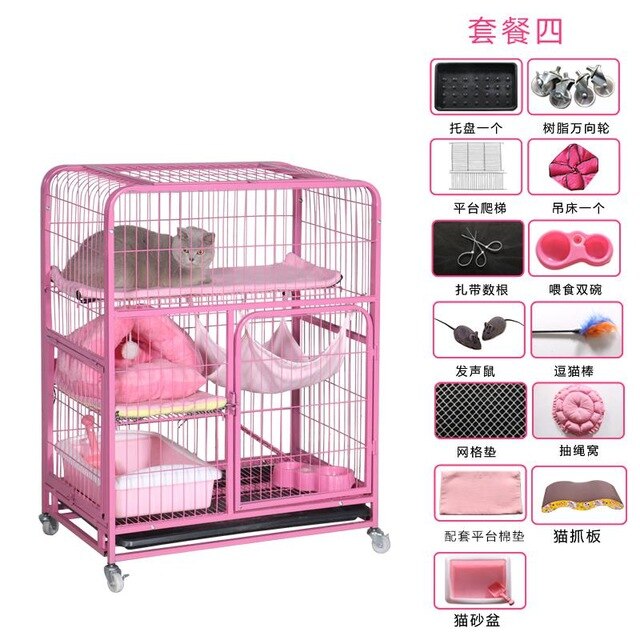 Cat cage villa multi-layer cat litter home indoor large cat small pet cat cage