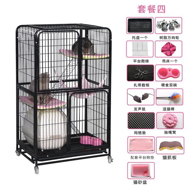 Cat cage villa multi-layer cat litter home indoor large cat small pet cat cage